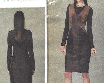 Donna Karan Womens Bias Cut Dress OOP Vogue Sewing Pattern V1409 Size 14 16 18 20 22 Bust 36 to 44 UnCut Stretch Knits Only