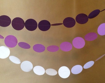 10' Long Purple Ombre Paper Garland Perfect to Use for Any Party, Birthday Party, Wedding Shower, Baby Shower or Use for Home Decor