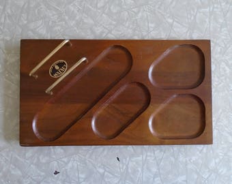 walnut dresser valet, dresser organizer, accessories holder, wallet key watch phone jewelry coin change storage, solid wood, unique gift