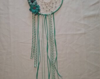 Turquoise Deerskin Dream Catcher