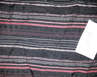 No. 666 POLYESTER black cotton fabric STRIPED red white