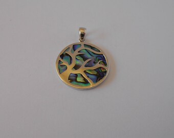 Pendentif En Argent 925 Poinçonné Avec Onyx, Nacre Blanche Et Abalone - Modèle G346 Neuf Avec étiquettes