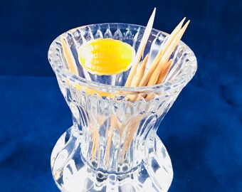 Vintage Genuine Lead Crystal Toothpick Holder