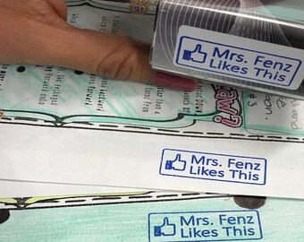 Facebook Like Stamp - Custom Teacher Facebook Like Button Rubber Stamp - Custom Teacher Gift - Custom Self-inking Facebook Rubber Stamp