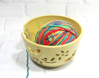 Yarn Bowl - Knitting Bowl - Pottery Yarn Bowl - Ceramic Yarn Bowl - Crochet Bowl - Yarn Holder - Bowl for Knitters - Yarn Keeper