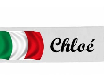 White girl Italy customized with name banner