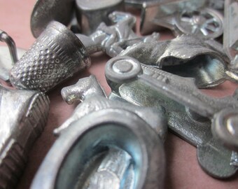 3 Vintage Metal Monopoly Game Pieces