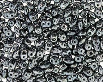 10/20g Matubo Superduo Jet HEMATITE color beads DU0523980 two hole Super Duo Czech beads 2.5x5 mm
