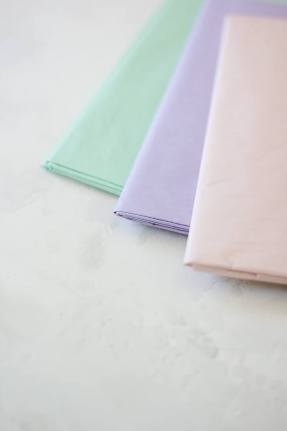 Pastel Solid Tissue Paper 8 sheets Blush Pink / Lavender