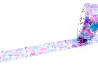 Purple Flowers Washi Tapes - Masking Tape - Japanese Washi Tape - Paper tape - Decorative tape - Planner tape - Scrapbooking Tape