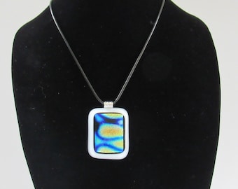 Sale;Dichroic Pendant; Dichroic Necklace; Fused Glass Dichroic Pendant; Fused Glass Dichroic Necklace; Fused Glass Necklace/PDB813