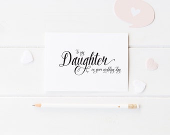 To my Daughter, To my Son on your Wedding Day Card - Handmade Card, Congratulations Card Mother to Daughter, Mother to Son Card - WC01