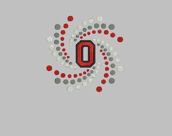 Ohio State machine embroidery design