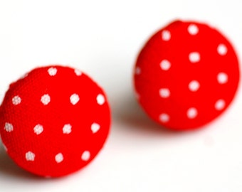 Pinup Fabric Button Earrings