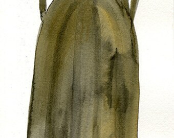 Victorian Halloween 17" x 5.5" Watercolor Signed Art Print by Rhode Montijo