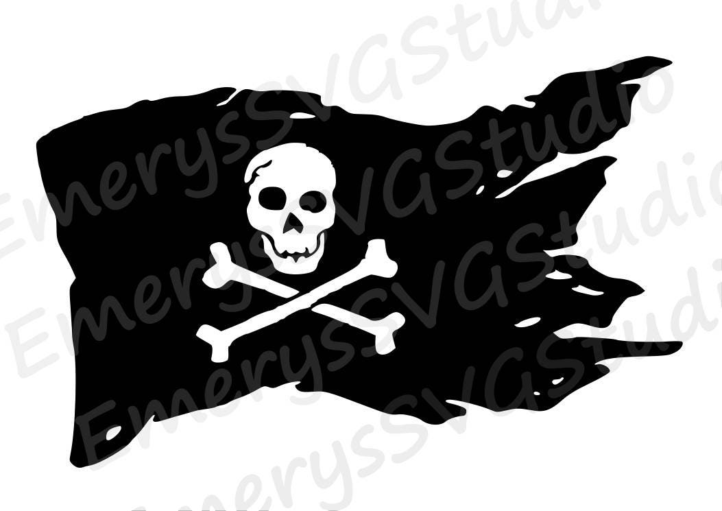 Download SVG DXF File for Skull Flag