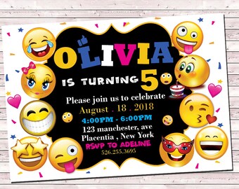 emoji birthday invitation, emoji birthday invitation Editable, emoji birthday invitations instant download, editable emoji invitations