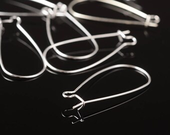 Earring Wires Ear Wires Silver Ear Wires Kidney Earring Wires Kidney Wires Silver Kidney Wires Earring Findings Earring Hooks 10pcs