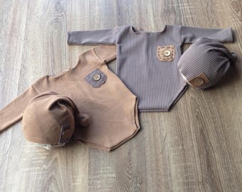 Baby overalls, Photo prop, Newborn romper, Button romper , RTS, Handmade, Body,Newborn set,Newborn hat,Newborn romper
