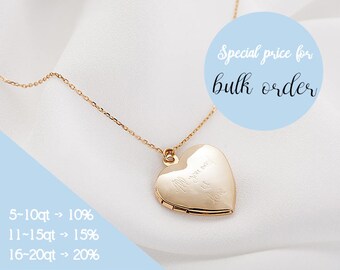Personalized Heart Locket Necklace, Initial Locket, Gold Heart Locket, Personalized Gift, Locket Necklace, Bridesmaid