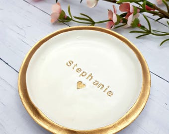 Ring dish personalized jewelry dish, Personalized ring dish name, Engagement ring dish personalized, Personalized bridesmaid gift for her