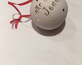Personalised Mr & Mrs Christmas Bauble, Christmas, Decoration, keepsake