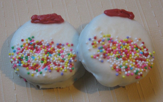 One dozen gumball machine chocolate covered sandwich cookie oreo party favors