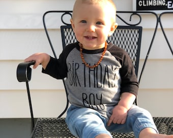 Kid Birthday-Kid Birthday Shirt-Kid Birthday Gift-Kid Birthday T Shirts-Kid Birthday Party-Boys' Clothing-Tops-Clothing-Birthday Boy Raglan