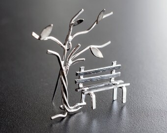 Brooch pin, sterling silver broach pin, unusual brooch