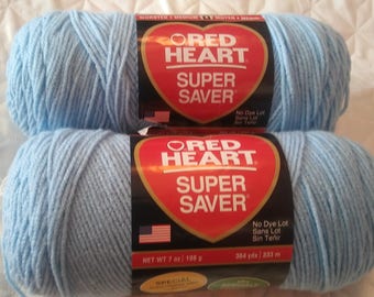 Red Heart Super Saver Light Blue X2