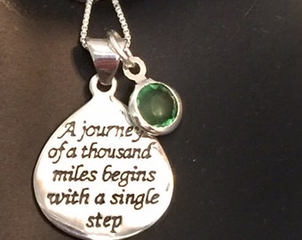 Sterling Silver A journey of a thousand miles pendant