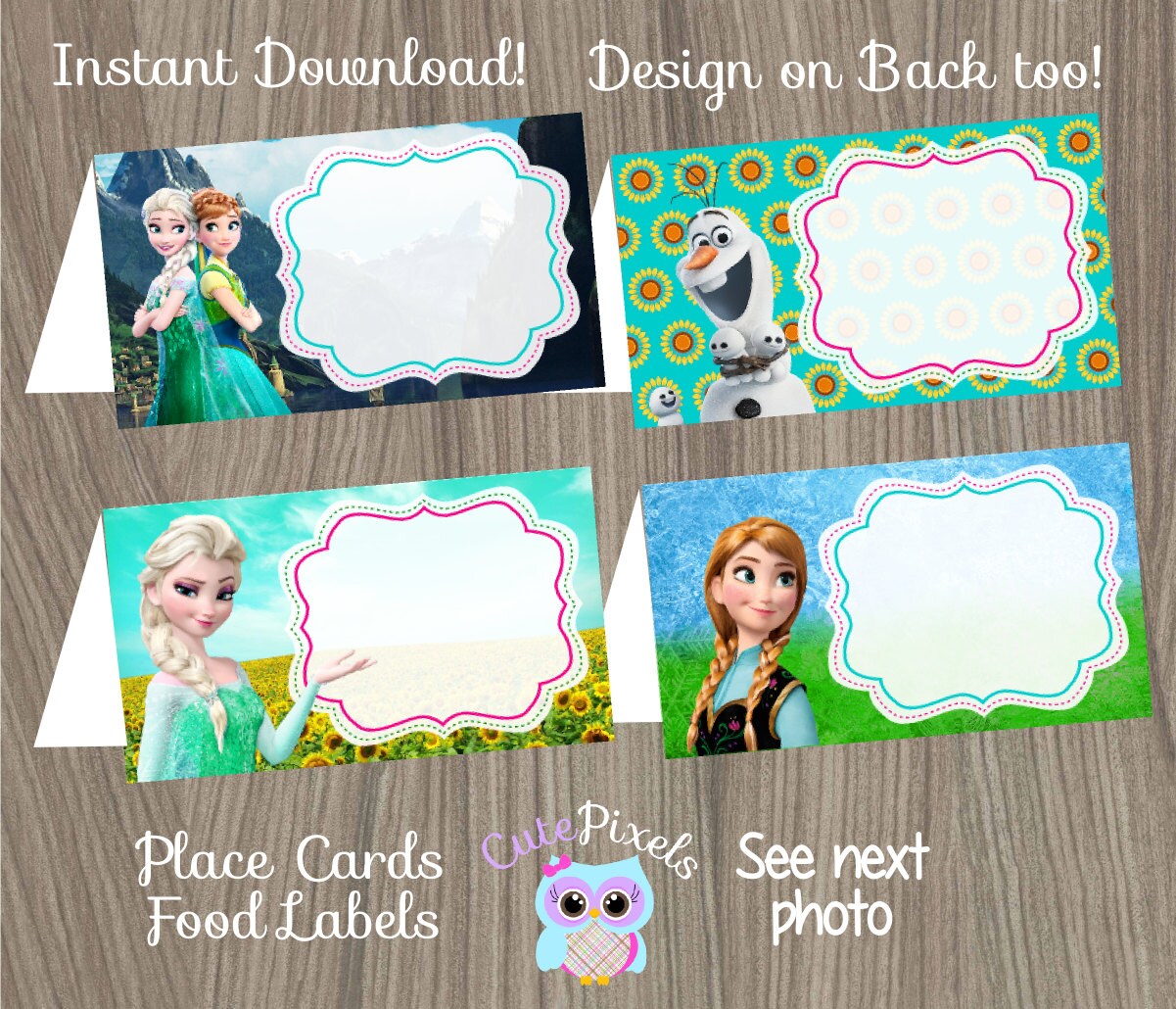 Frozen Fever Place Cards Frozen Food Labels Frozen Tent