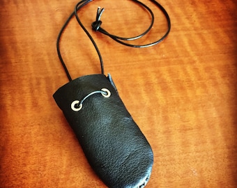 Handmade Leather Medicine Pouch Necklace