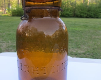 Trademark Lightning Amber QT Fruit Jar