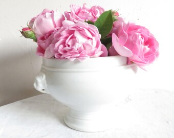 French white glazed Ironstone soup Tureen/Soupier/kitchen decor