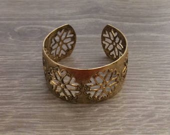 Gold Cuff, Wide Cuff, Cutout Wide Cuff, Gold Statement Cuff, 1 1/8", 1 pc