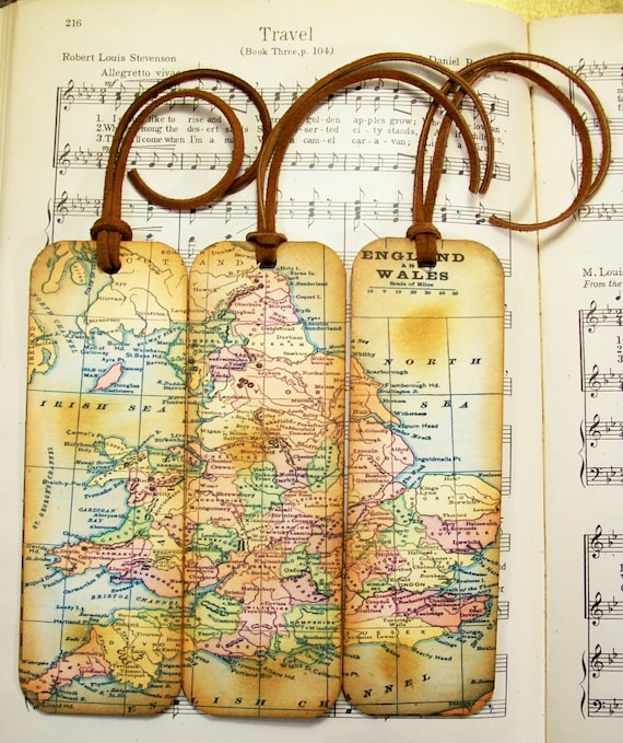 england wales map bookmark circa 1935 old world map gifts