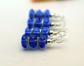 Blue Bead Dangle Charm Set, Earrings, Earring Dangles, Anime