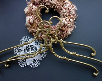 Antique Brass clothes Hanger Vintage coat Hanger French wedding dress hanger 3x