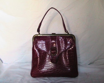 Vintage 1960's Red Patent Leather Handbag