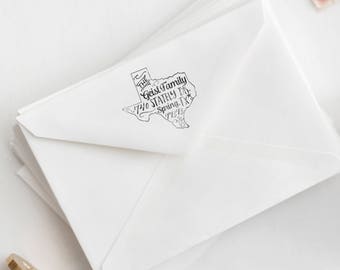 State Stamp State Return Address Stamp Housewarming Gift Custom Rubber Stamp Texas Stamp Personalized Gift Custom Stamp Newlywed Gift