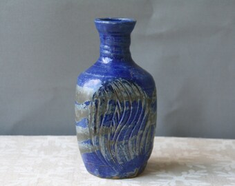 Vintage Studio Pottery Vase Blue Vase