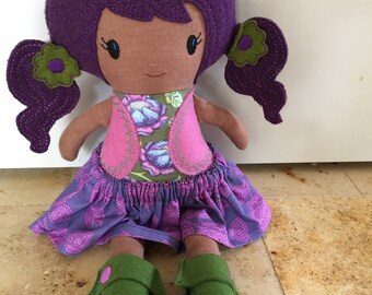 OOAK Tula Pink Boho Doll 16"