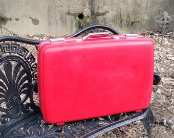 Vintage Red American Tourister Tiara 24 inch Suitcase