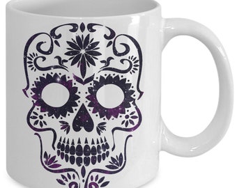Sugar skull - space - coffee / hot chocolate / tea mug - 11 oz ceramic cup
