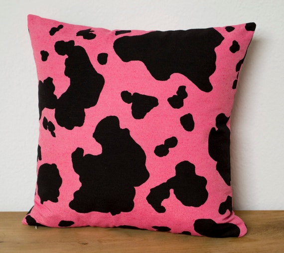 fluffy cow print pillow