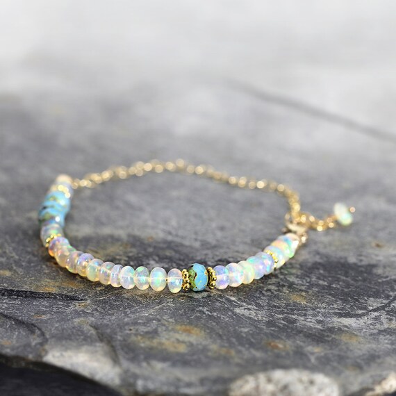 White Opal Bracelet - Fine jewelry Gift For Her