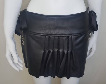 Pleated Leather Mini