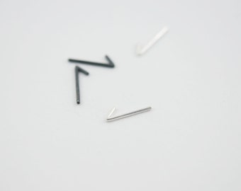 Check earrings // Tiny peak Stud // Geometric Silver earrings // Minimalistic earrings // GM042