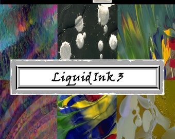 Liquid Ink Textures - Liquid Paint Textures - Liquid Digital Paper - Ink Splatters - PNG Images